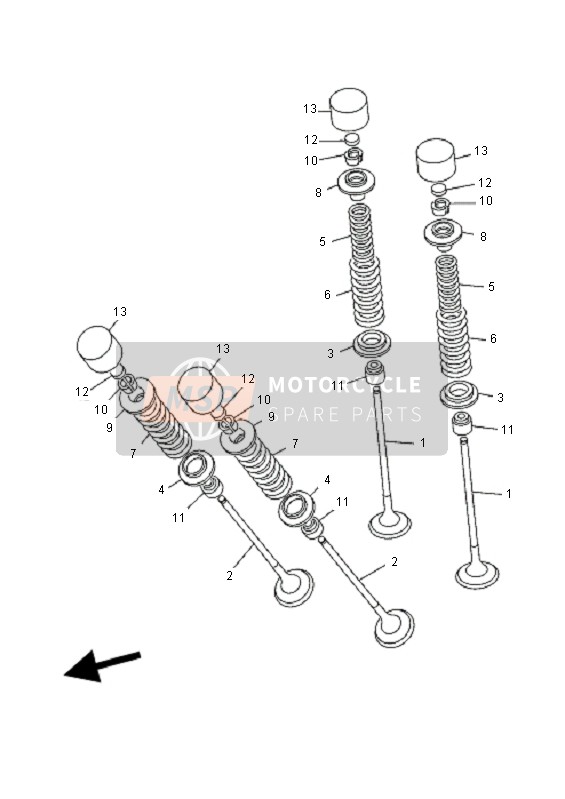 Yamaha FZ6-NS FAZER 2006 Valvola per un 2006 Yamaha FZ6-NS FAZER