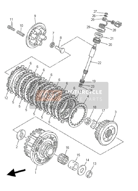 Yamaha FZ6-NS FAZER 2006 Koppeling voor een 2006 Yamaha FZ6-NS FAZER