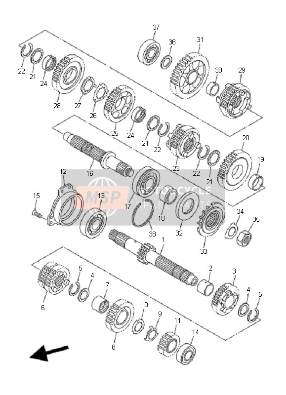 Yamaha FZ6-NS FAZER 2006 Transmisión para un 2006 Yamaha FZ6-NS FAZER