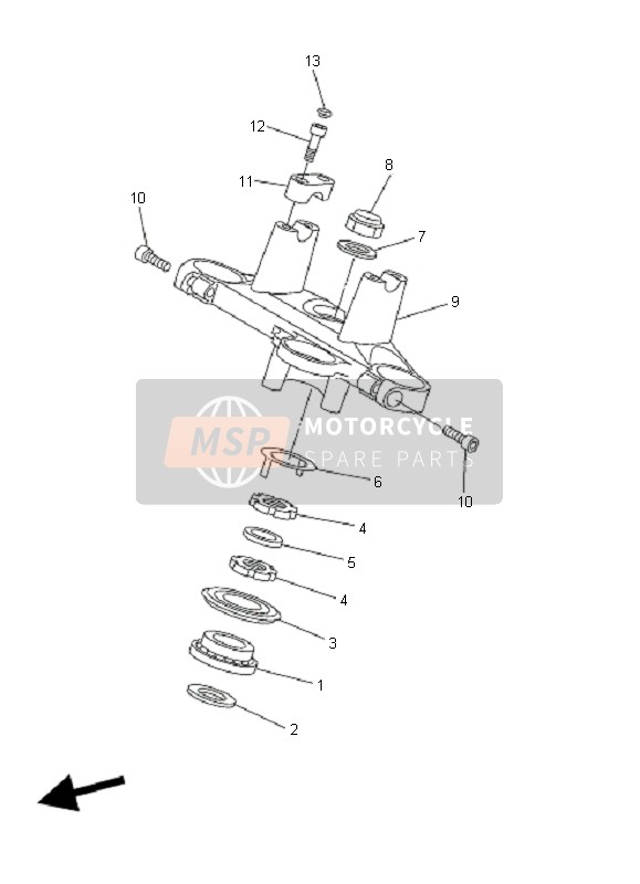 Yamaha FZ6-NS FAZER 2006 Steering for a 2006 Yamaha FZ6-NS FAZER