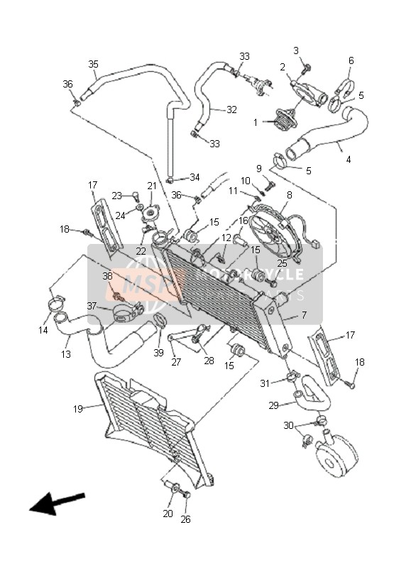 Yamaha FZ6-S 2006 KÜHLER & SCHLAUCH für ein 2006 Yamaha FZ6-S