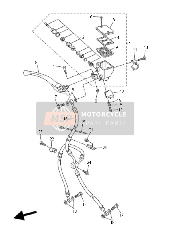 Yamaha FZ6-S 2006 Maître-cylindre avant pour un 2006 Yamaha FZ6-S