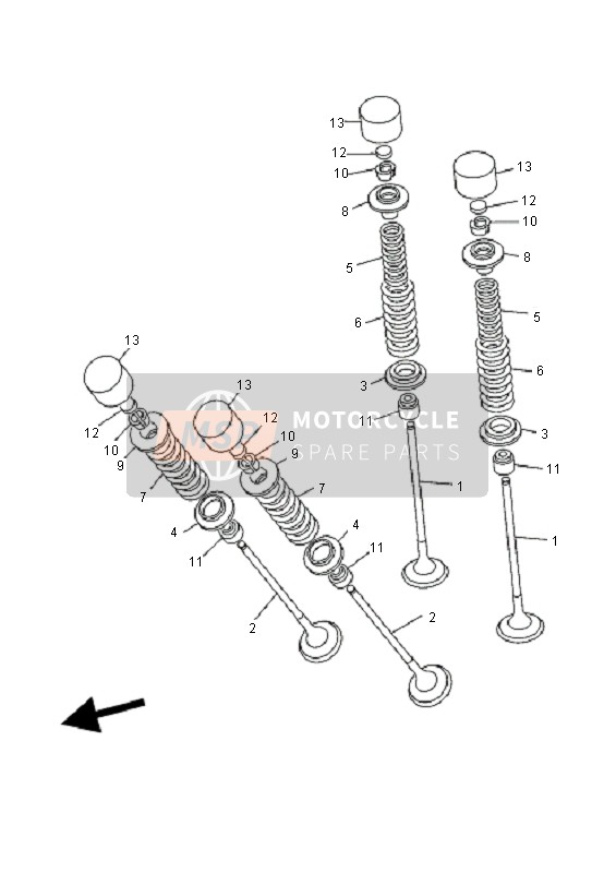 Yamaha FZ6-SA FAZER 2006 Valvola per un 2006 Yamaha FZ6-SA FAZER