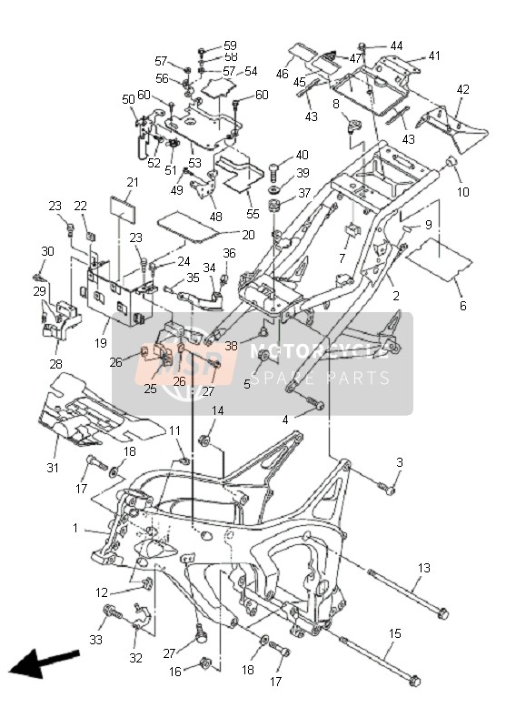 Yamaha FZ6-SA FAZER 2006 Frame for a 2006 Yamaha FZ6-SA FAZER