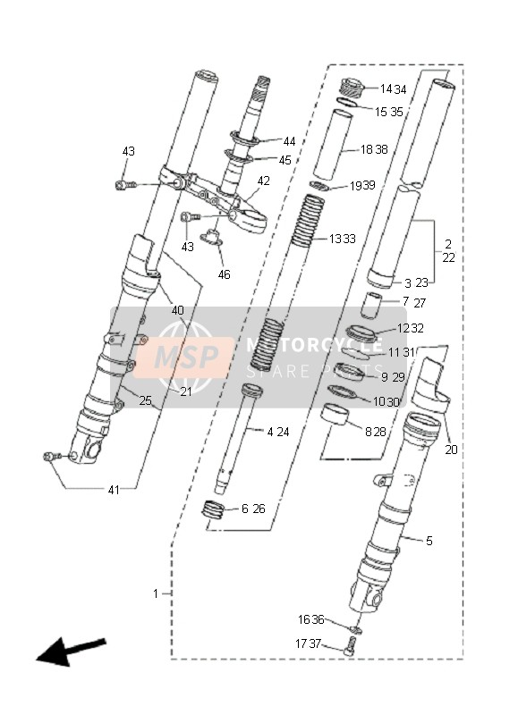 Yamaha FZ6-SA FAZER 2006 Front Fork for a 2006 Yamaha FZ6-SA FAZER