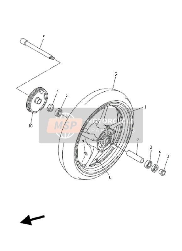 Yamaha FZ6-SA FAZER 2006 Ruota anteriore per un 2006 Yamaha FZ6-SA FAZER