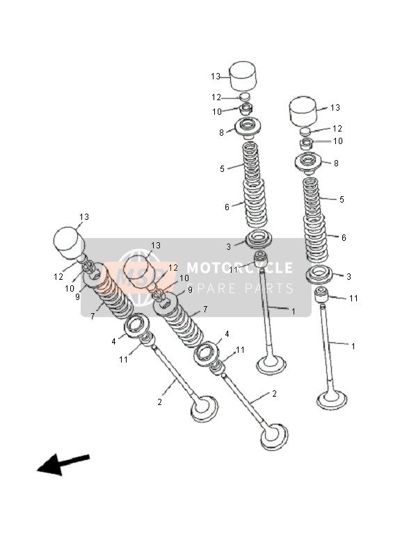 Yamaha FZ6-SS FAZER 2006 Válvula para un 2006 Yamaha FZ6-SS FAZER