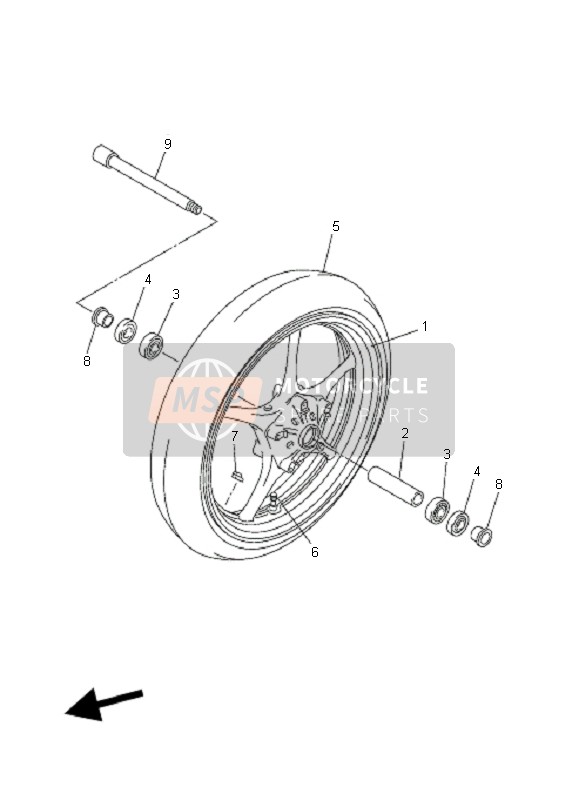 Yamaha FZ6-SS FAZER 2006 Roue avant pour un 2006 Yamaha FZ6-SS FAZER