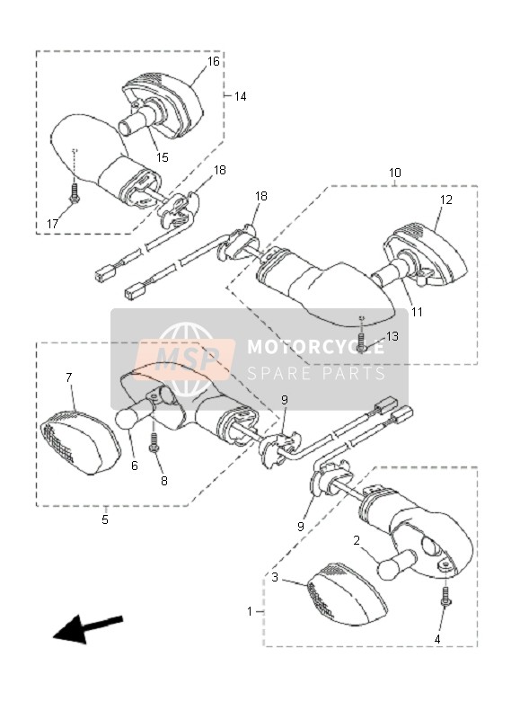 Yamaha FZ6-SS FAZER 2006 BLINKLEUCHTE für ein 2006 Yamaha FZ6-SS FAZER