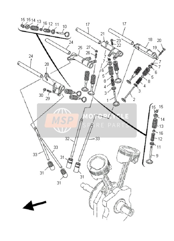 Yamaha MT01-5YU3 2006 Valve for a 2006 Yamaha MT01-5YU3