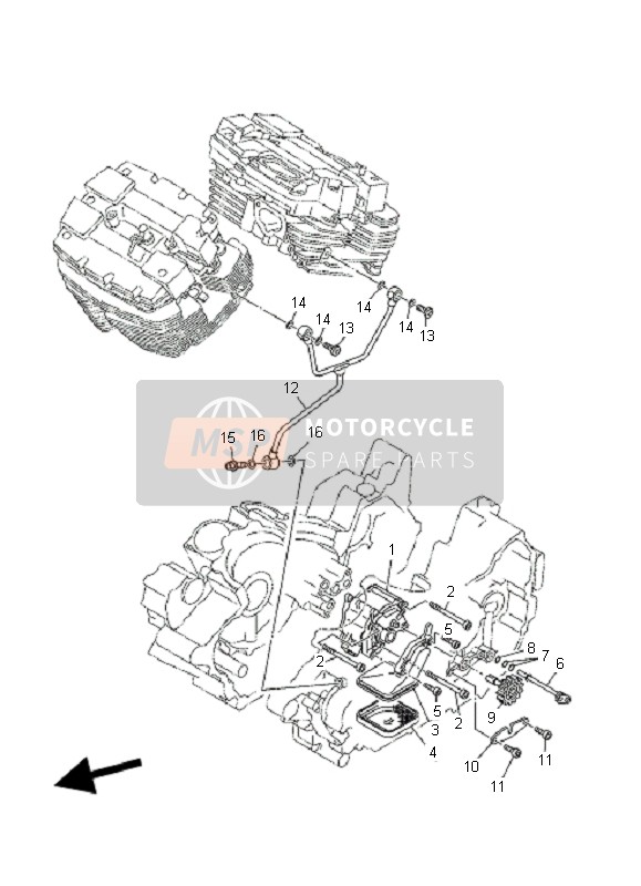 Yamaha MT01-5YU3 2006 La pompe à huile pour un 2006 Yamaha MT01-5YU3