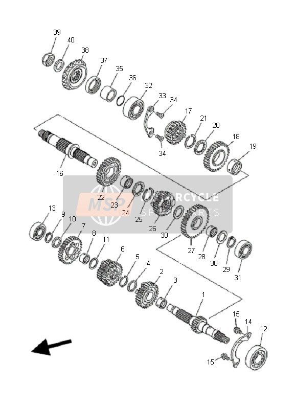 Yamaha MT01-5YU3 2006 Trasmissione per un 2006 Yamaha MT01-5YU3