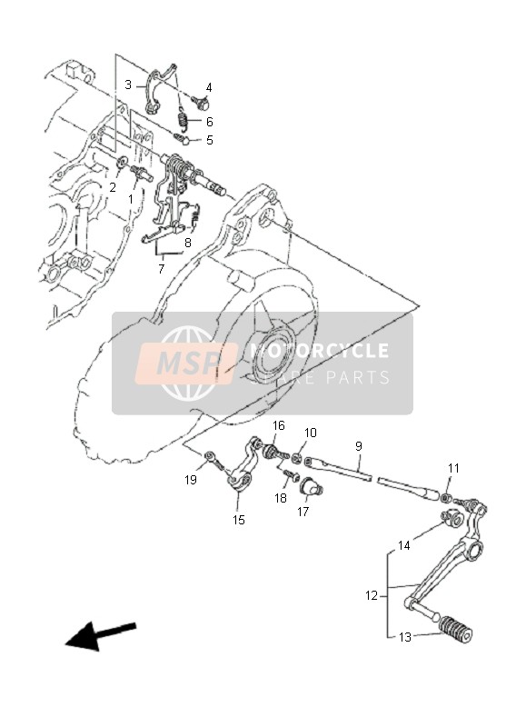 Yamaha MT01-5YU3 2006 Albero del cambio per un 2006 Yamaha MT01-5YU3