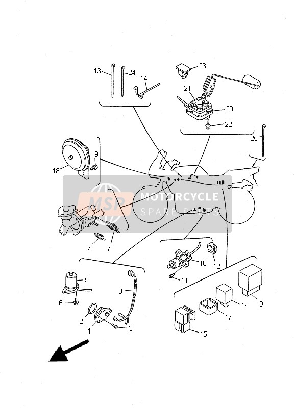 5DM819500100, Startrelais, Yamaha, 2