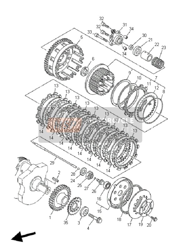 Yamaha MT01-5YU4 2006 KUPPLUNG für ein 2006 Yamaha MT01-5YU4