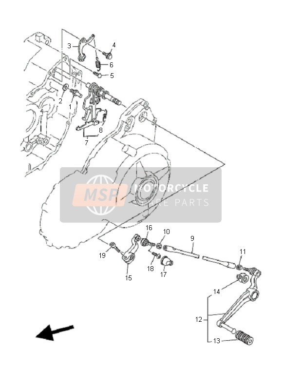 Yamaha MT01-5YU4 2006 Shift Shaft for a 2006 Yamaha MT01-5YU4