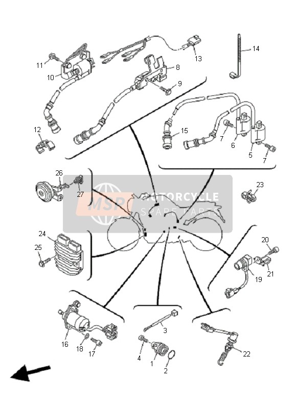 Yamaha MT01-5YU4 2006 ELEKTRISCH 1 für ein 2006 Yamaha MT01-5YU4