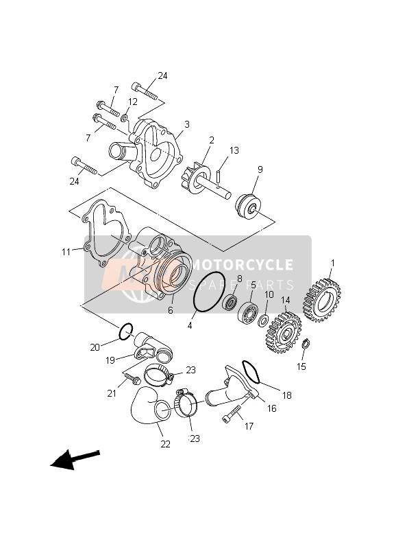 Yamaha MT03 (25KW) 2006 Water Pump for a 2006 Yamaha MT03 (25KW)