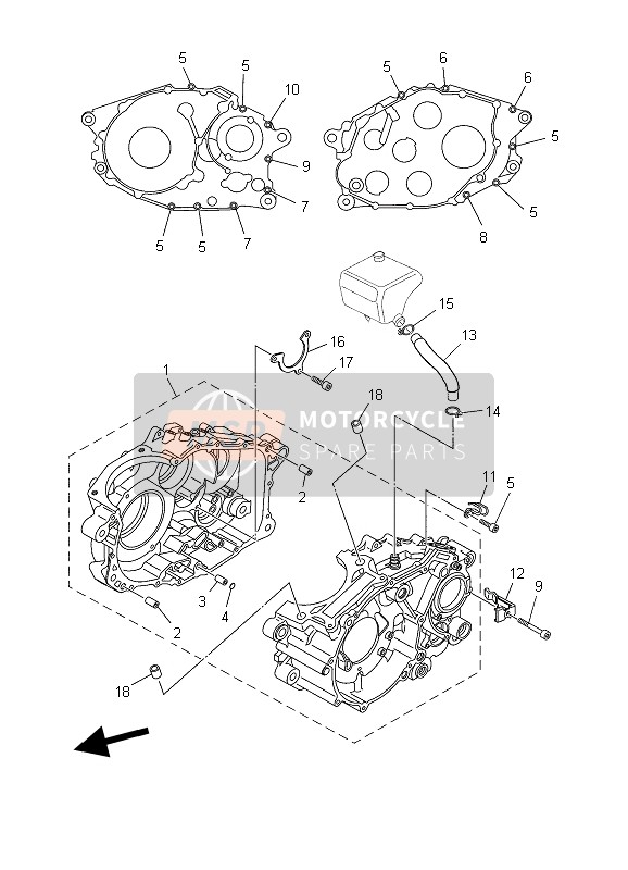 Yamaha MT03 (25KW) 2006 Crankcase for a 2006 Yamaha MT03 (25KW)