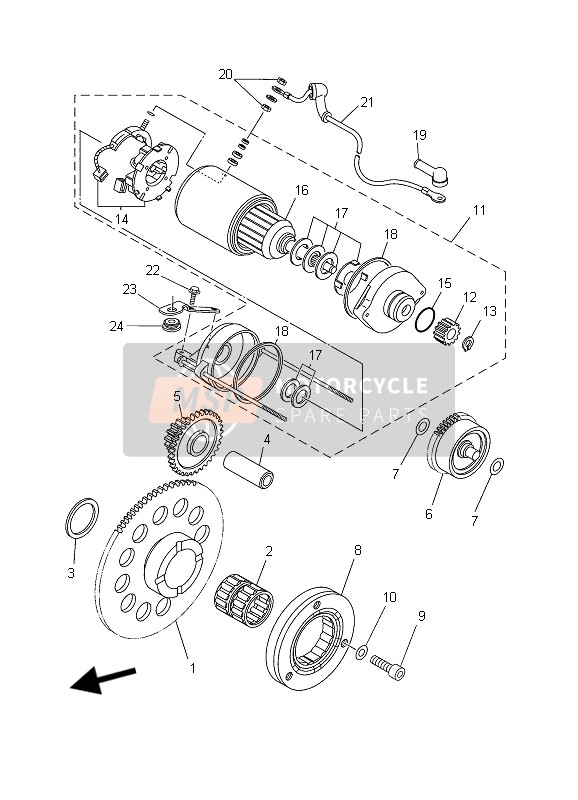 Yamaha MT03 (25KW) 2006 Starter for a 2006 Yamaha MT03 (25KW)