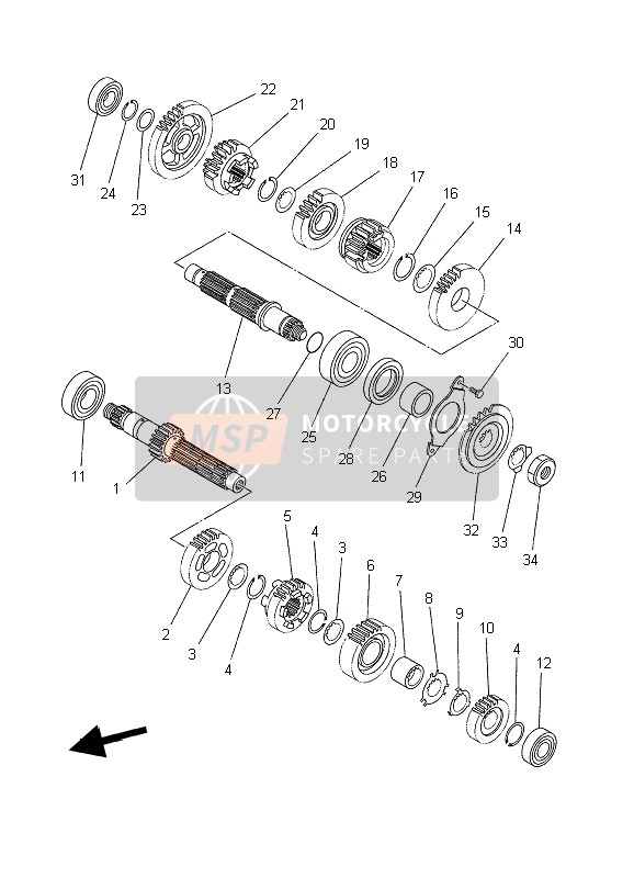 Yamaha MT03 (25KW) 2006 Transmission for a 2006 Yamaha MT03 (25KW)