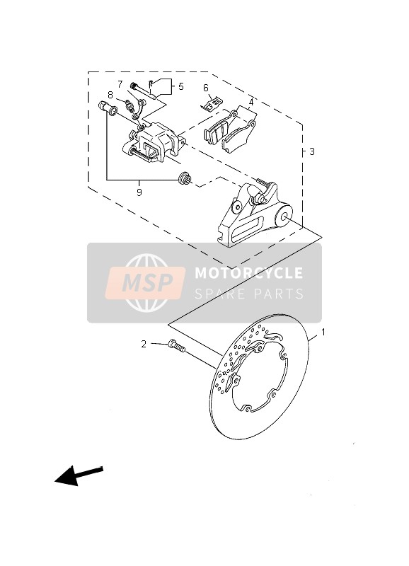 Yamaha MT03 (25KW) 2006 BREMSSATTEL HINTEN für ein 2006 Yamaha MT03 (25KW)