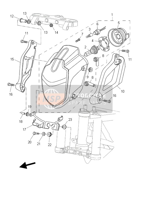 Yamaha MT03 (25KW) 2006 Phare pour un 2006 Yamaha MT03 (25KW)