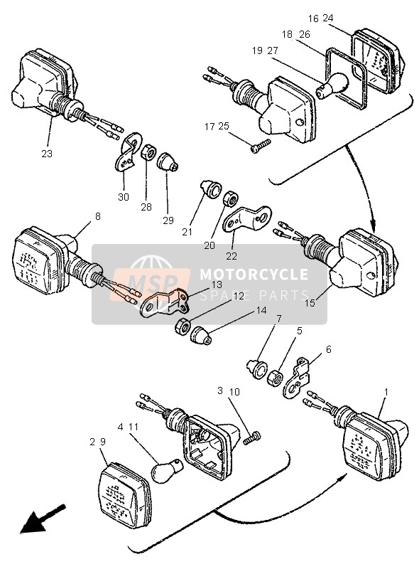 Yamaha DT125R 1997 Lumière clignotante pour un 1997 Yamaha DT125R