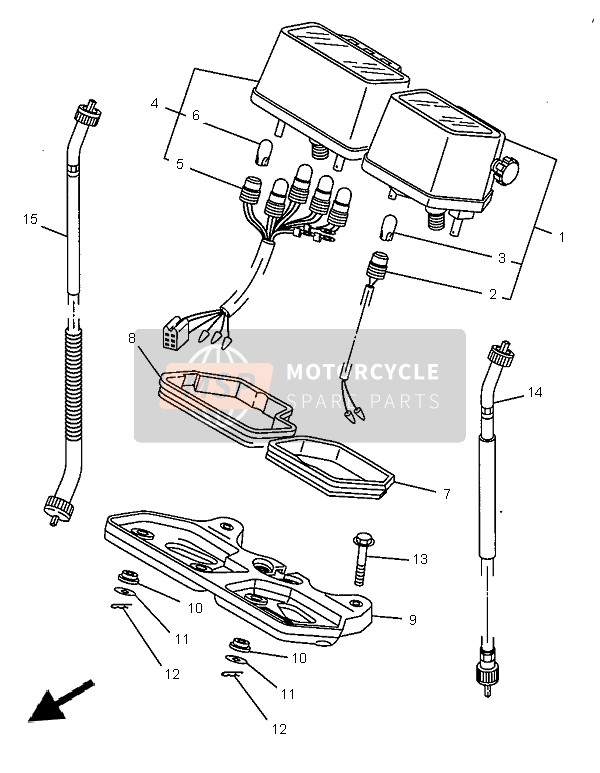 1LN835500400, Geschwindigk. Kabel Kompl., Yamaha, 1