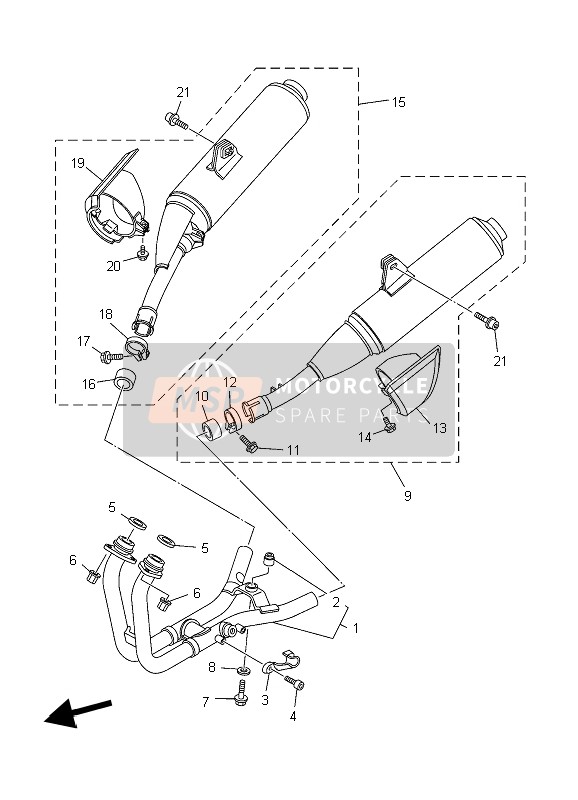 Yamaha TDM900 2006 Exhaust for a 2006 Yamaha TDM900