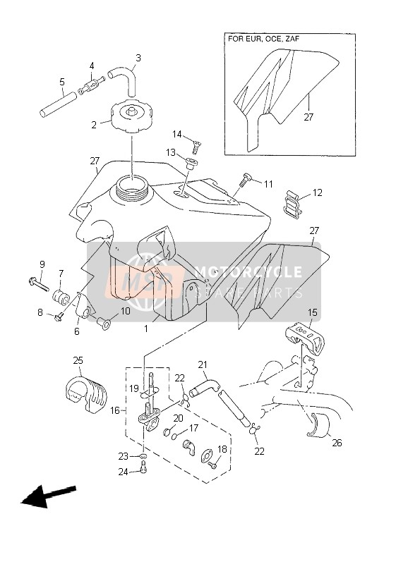 2GU245000200, Brandstofkraan Assy 1, Yamaha, 0