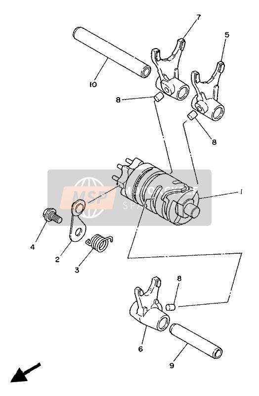 4BA185310000, Bar, Shift Fork Guide 1, Yamaha, 2