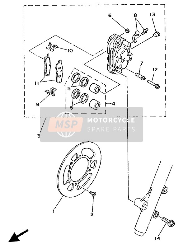 4ESW00571000, Piston,  Etrier Compl, Yamaha, 1