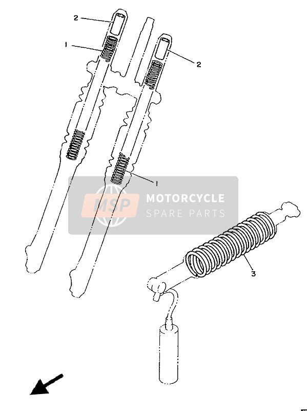 Yamaha YZ80LC 1991 Alterner (Châssis) pour un 1991 Yamaha YZ80LC