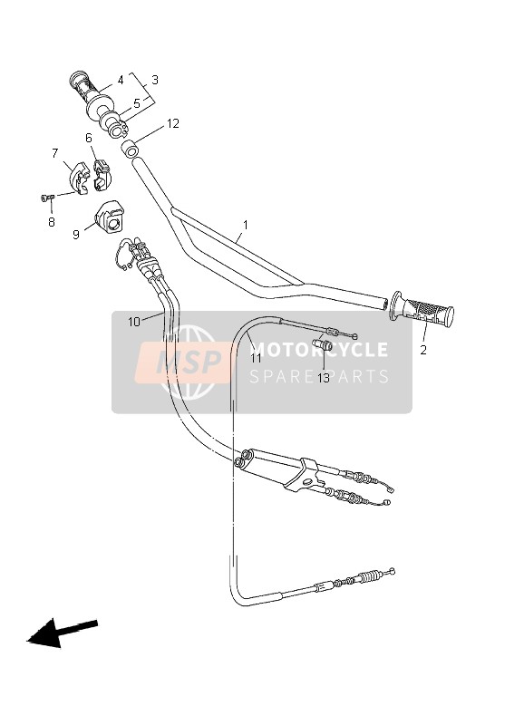 4GY262420000, Grip (Right), Yamaha, 1