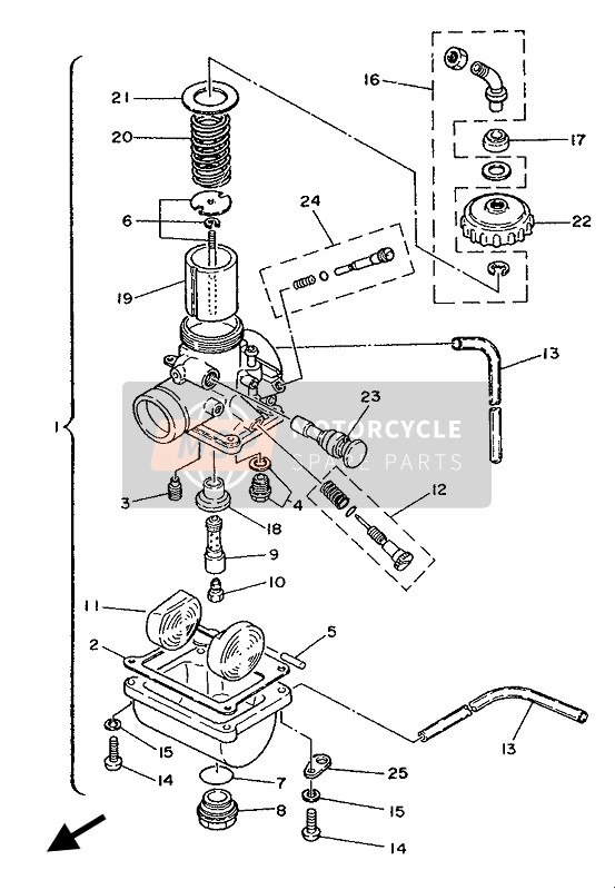 Yamaha YZ80LC 1992 Carburatore per un 1992 Yamaha YZ80LC