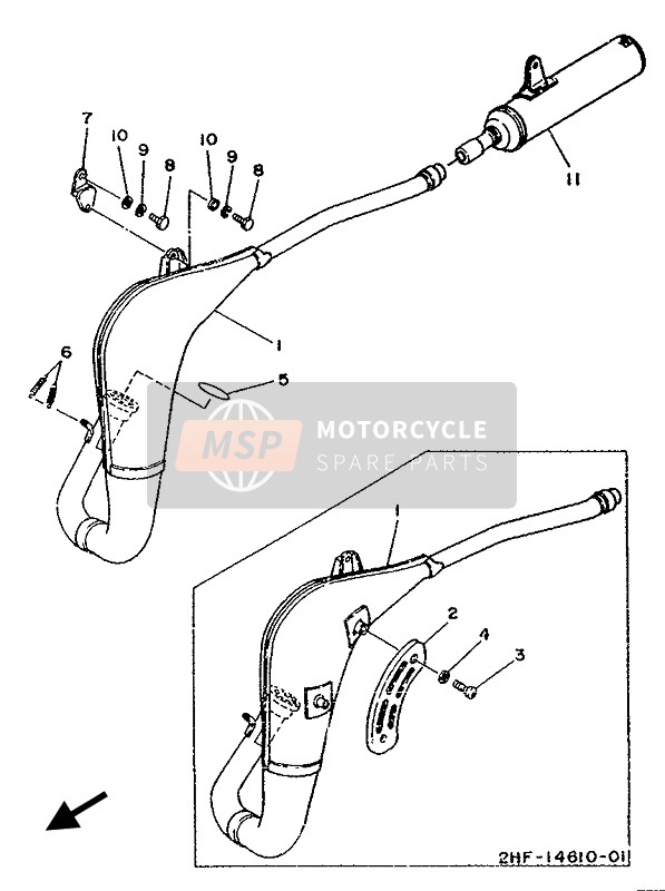 Yamaha YZ80LC 1992 Exhaust for a 1992 Yamaha YZ80LC