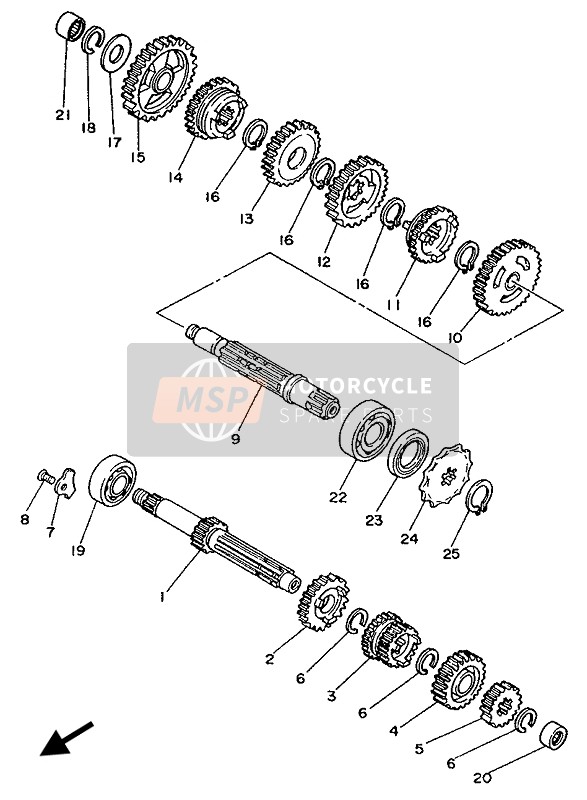 Yamaha YZ80LC 1992 Transmission pour un 1992 Yamaha YZ80LC