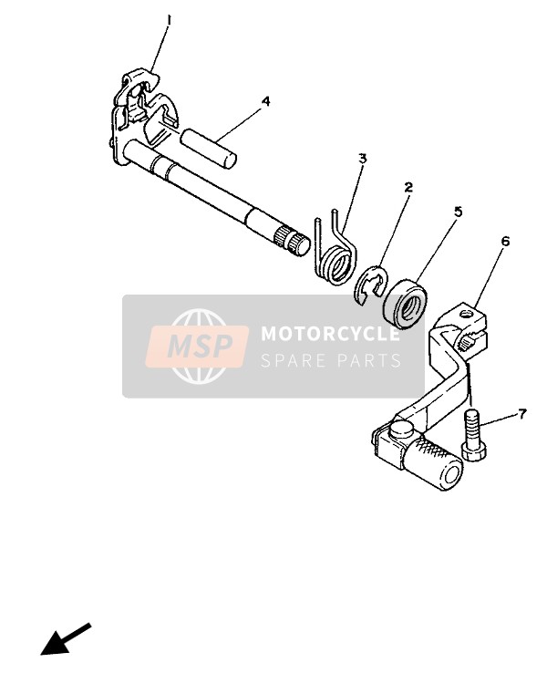 Yamaha YZ80LC 1992 Albero del cambio per un 1992 Yamaha YZ80LC