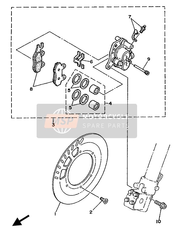 Yamaha YZ125LC 1992 BREMSSATTEL VORNE für ein 1992 Yamaha YZ125LC