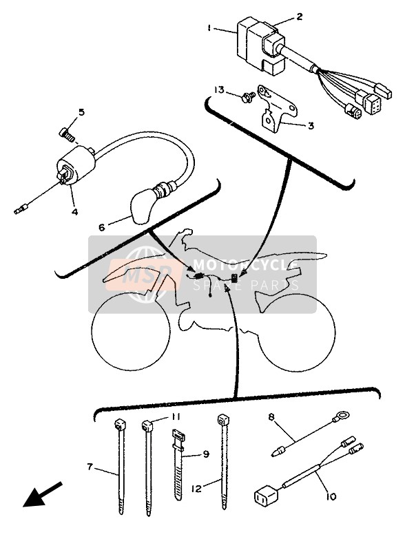 12R825910000, Fascetta                 XS400, Yamaha, 1