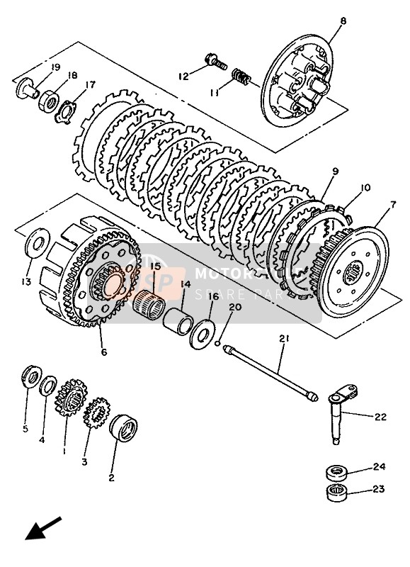 Yamaha YZ250LC 1992 Clutch for a 1992 Yamaha YZ250LC