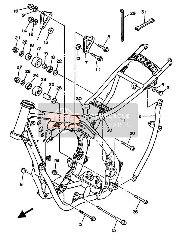 Yamaha YZ250LC 1992 Frame for a 1992 Yamaha YZ250LC