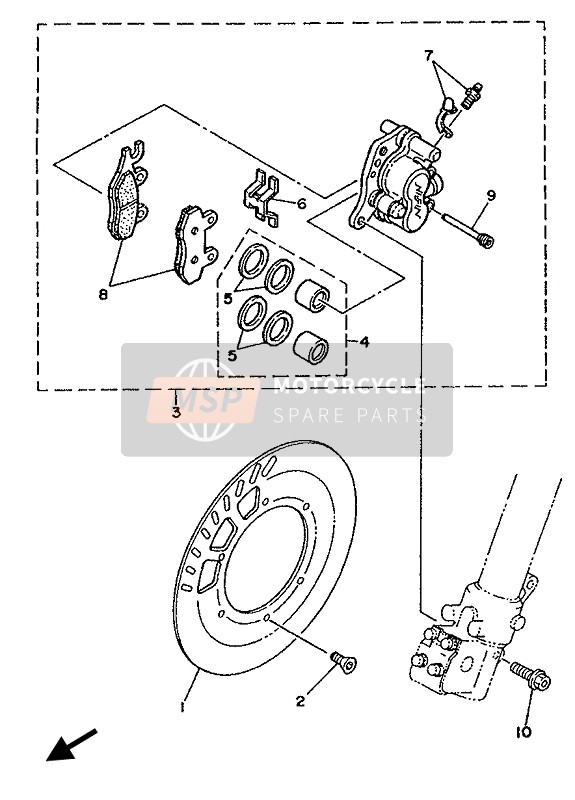 Yamaha YZ250LC 1992 Front Brake Caliper for a 1992 Yamaha YZ250LC