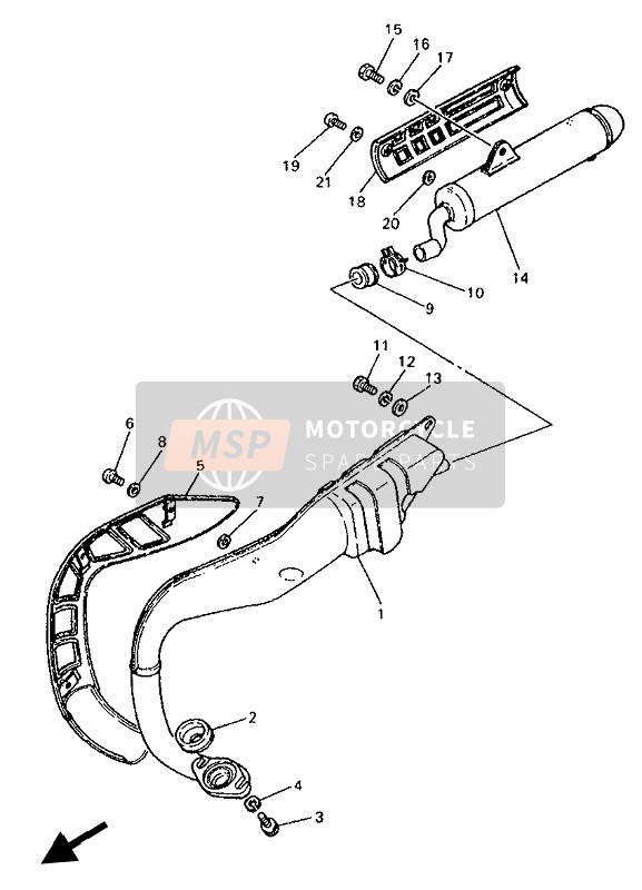 21W146100200, Exhaust Pipe Assy 1, Yamaha, 0