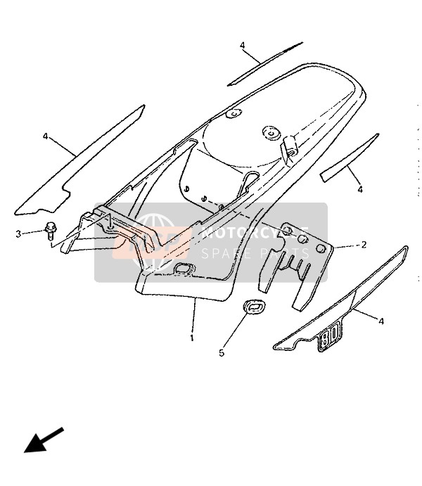 Yamaha PW80 1993 Couvercle latéral pour un 1993 Yamaha PW80
