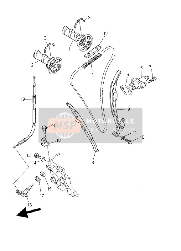 Yamaha WR426+400F 2002 Camshaft & Chain for a 2002 Yamaha WR426+400F