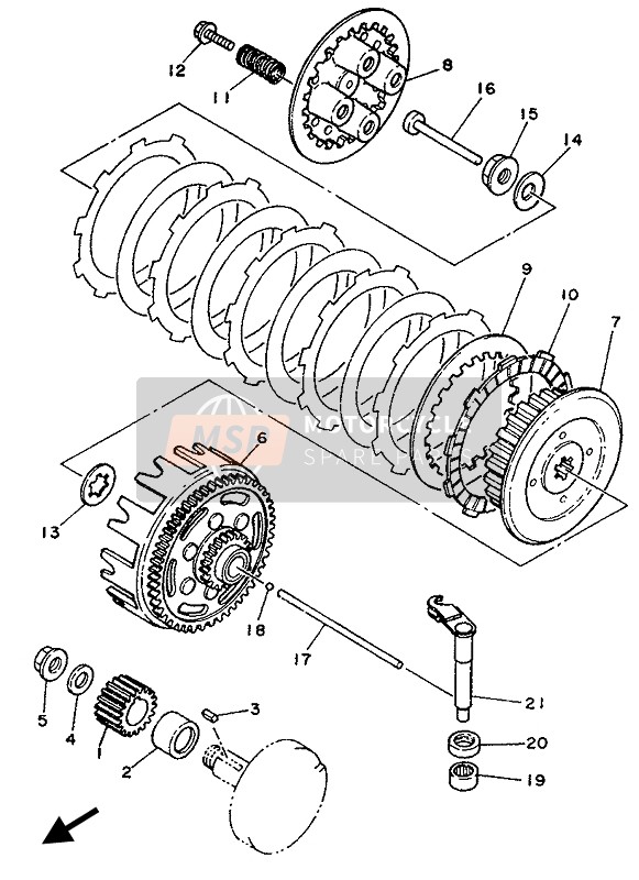 Yamaha YZ80LC 1993 Clutch for a 1993 Yamaha YZ80LC