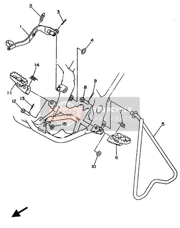 3LD274112000, Fussraste 1, Yamaha, 4