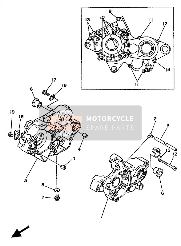 Yamaha YZ125LC 1993 Carter pour un 1993 Yamaha YZ125LC